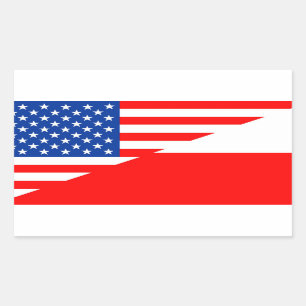 Adesivo Retangular país dos EUA da bandeira do Polônia de Estados