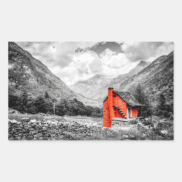 Adesivo Retangular Paisagem de campo - Fotografia branca e negra
