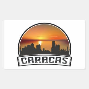 Adesivo Retangular Paisagem de Caracas Venezuela Pôr do Sol Viagem Vi