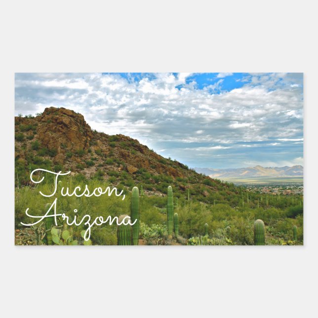Adesivo Retangular Paisagem de Tucson, Arizona (Frente)