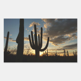 Adesivo Retangular Paisagem do Deserto de Arizona Saguaro Sunset II