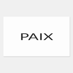 Adesivo Retangular Paix branco negro francês paz simples minimalista