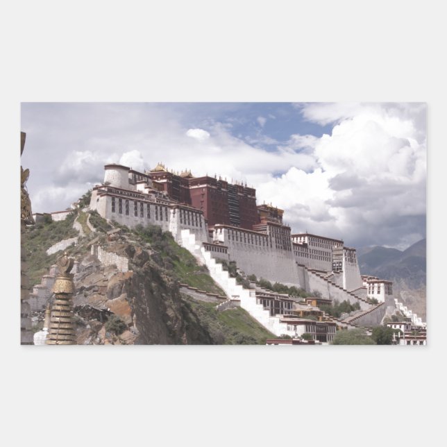 Adesivo Retangular Palácio de Potala no Tibete (Frente)