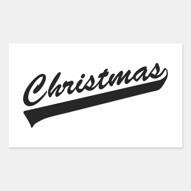 Adesivo Retangular Palavra de design de texto original CHRISTMAS (Frente)