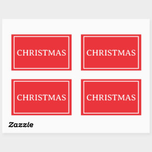 Adesivo Retangular Palavra Simples de Natal Vermelha