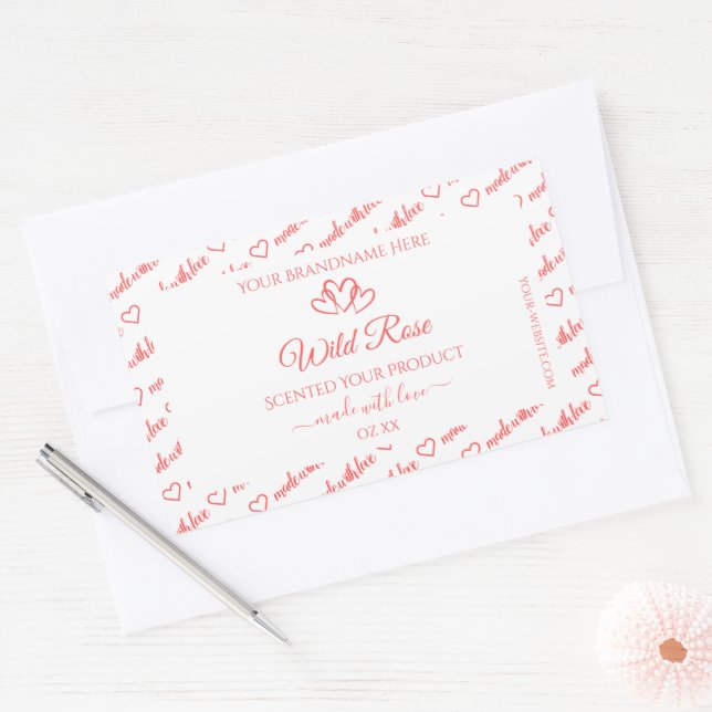 Adesivo Retangular Palavras Brancas rosas claro Produto Nuvem Rotulag (Envelope)