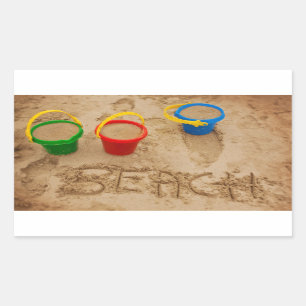 Adesivo Retangular Palavras da areia da praia