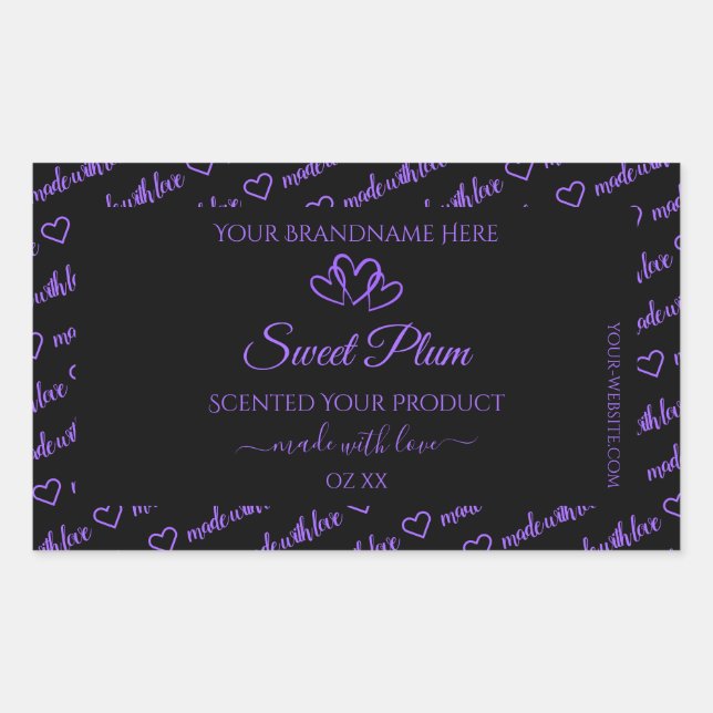 Adesivo Retangular Palavras Pretas e Roxas Produto Nuvem Rotulagem Co (Frente)