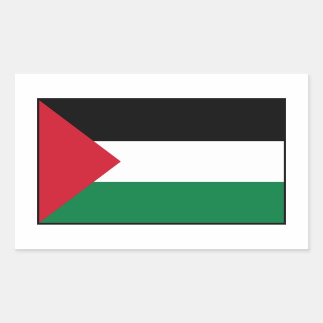 Adesivo Retangular Palestina - Bandeira Palestina (Frente)
