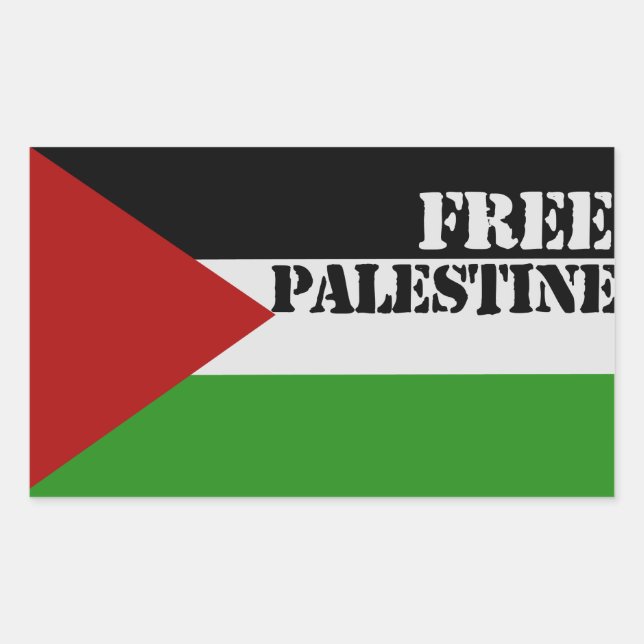 Adesivo Retangular Palestina livre (Frente)