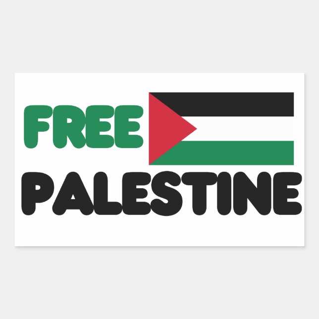 Adesivo Retangular Palestina livre (Frente)