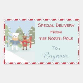 Adesivo Retangular Palhetas De Entrega Especiais De Rebelde De Urso P