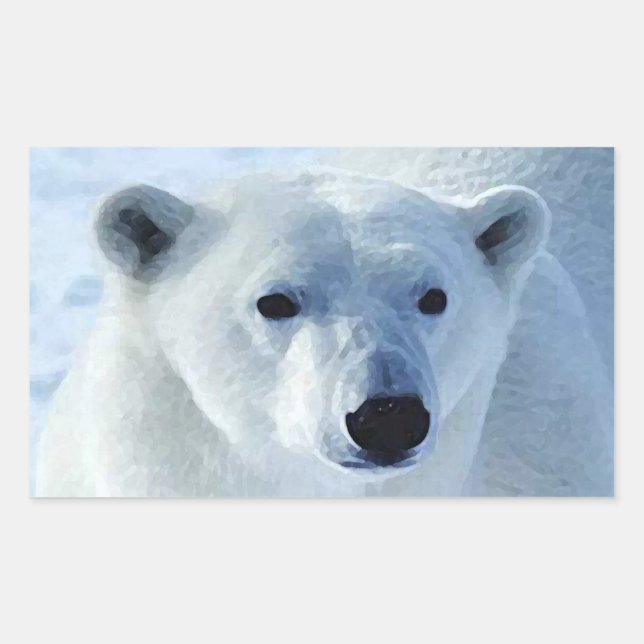Adesivo Retangular Palitos retangreiros do Urso Polar (Frente)