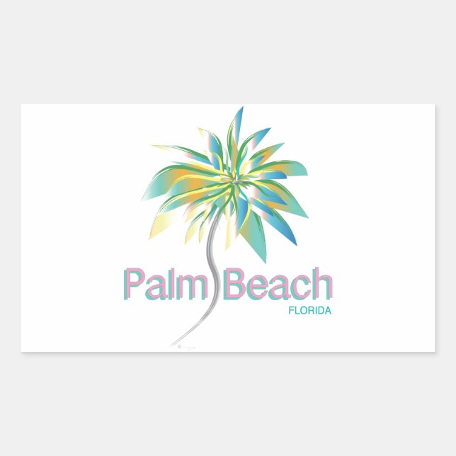 Adesivo Retangular Palm Beach, Florida (Frente)