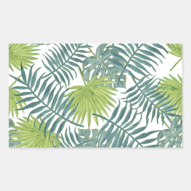 Adesivo Retangular Palm Tree Fronds Pintando Havaiano (Frente)