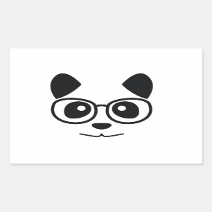 Adesivo Retangular Panda E Óculos