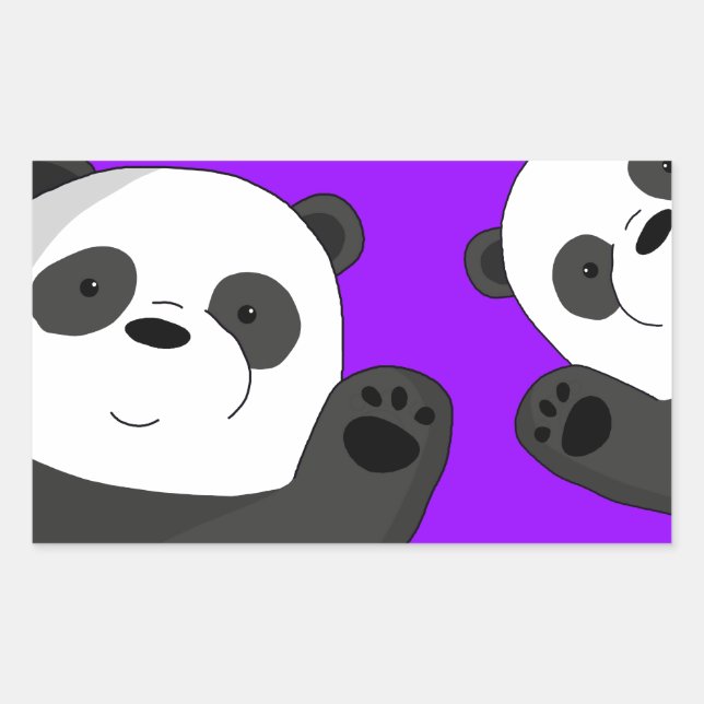 Adesivo Retangular Pandas-brancas (Frente)