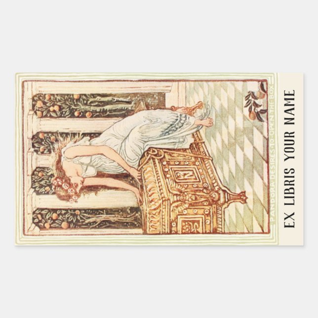 Adesivo Retangular Pandora's Box Book Plate (Frente)