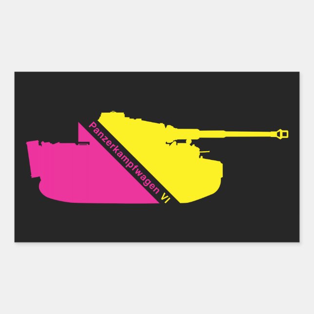 Adesivo Retangular Panzerkampfwagen VI mínimo, magenta-amarelo (Frente)