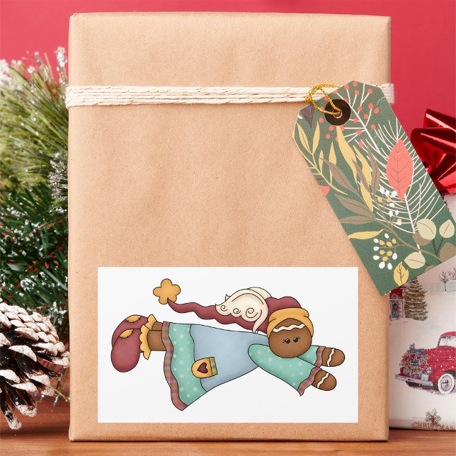 Adesivo Retangular Pão de Natal Angel (Criador carregado)