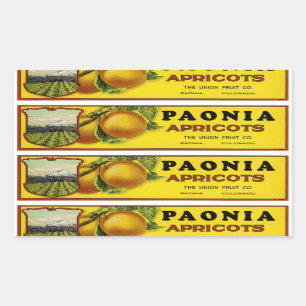 Adesivo Retangular Paonia Apricots Label Art