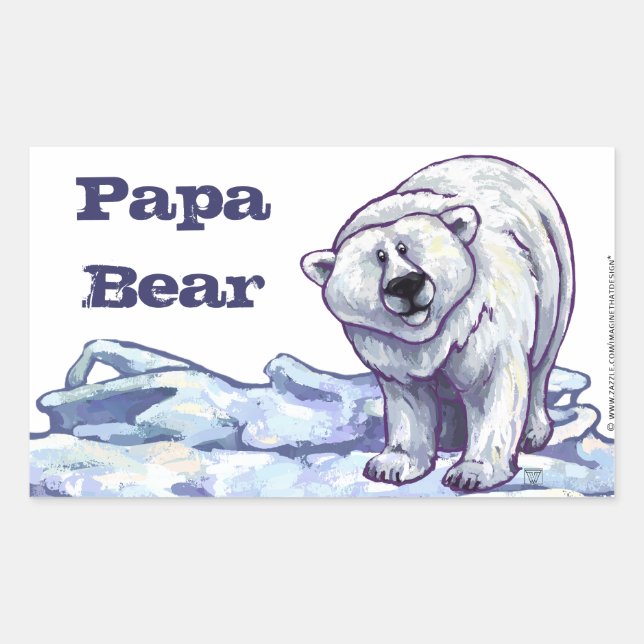 Adesivo Retangular Papa Urso Polar (Frente)