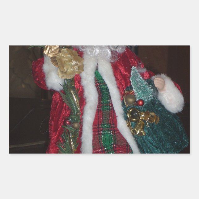 Adesivo Retangular Papai Noel Clássico: Um Ícone de Feriado de Eterno (Frente)