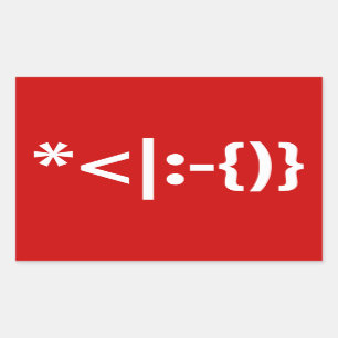 Adesivo Retangular Papai Noel com Beard Christmas Emoticon