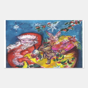 ADESIVO RETANGULAR PAPAI NOEL COM PRESENTES