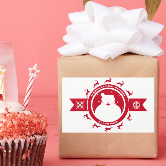 Adesivo Retangular papai noel do polo norte Sticker (Festa)