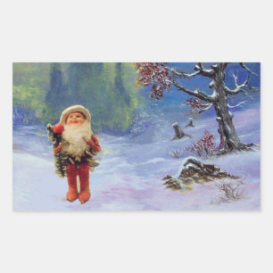 Adesivo Retangular Papai Noel dos GNOMOS