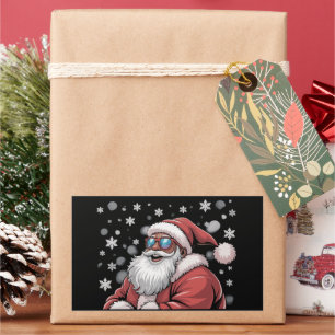 Adesivo Retangular Papai Noel Negro Africano Americano Natal