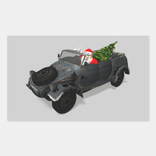 Adesivo Retangular Papai Noel no Kuebelwagen