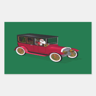 Adesivo Retangular Papai Noel No Quente