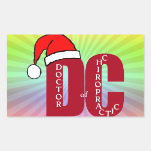 Adesivo Retangular Papais noeis DC Doutor do Logotipo de Natal Chirop