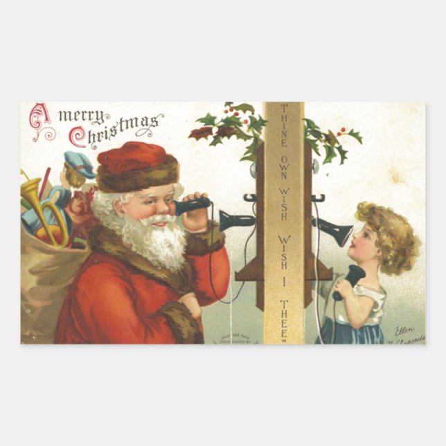 Adesivo Retangular Papais noeis Desejam O Vintage Sticker (Frente)