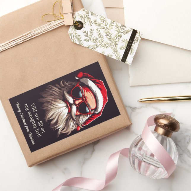 Adesivo Retangular Papais noeis Grumpy de Texto Personalizado (Presentear)