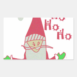 Adesivo Retangular Papais noeis Humorísticos com Festivo Ho Ho Ho Ho