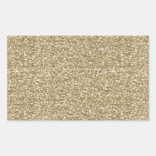 Adesivo Retangular Papel branco Dourado para escrita com brilho