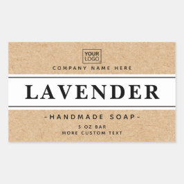 Adesivo Retangular Papel branco e kraft parecem rótulos elegantes de
