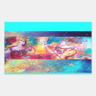 ADESIVO RETANGULAR PAPEL DE EMBALAGEM DO CONCERTO DE MÚSICA TRIO HARM