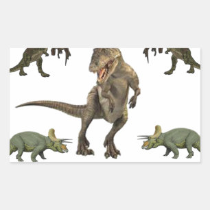 Adesivo Retangular Papel de enrolamento do dinossauro