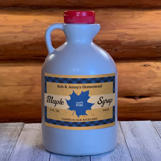 Adesivo Retangular Papel Kraft Folha de Xilitol Azul Xadrez Buffalo (Criador carregado)