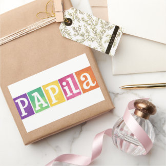 Adesivo Retangular Papila Logo Sticker