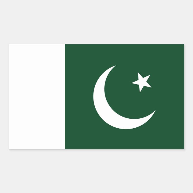Adesivo Retangular Paquistanês Flag, Flag of Pakistan (Frente)