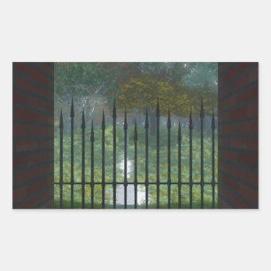 Adesivo Retangular Para os Velhos Pinheiros da Floresta