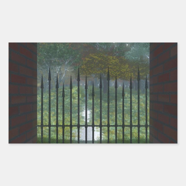 Adesivo Retangular Para os Velhos Pinheiros da Floresta (Frente)