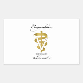 Adesivo Retangular Parabéns de Cerimônia de Casaco Veterinária