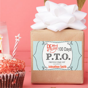 Adesivo Retangular Parabéns Engraçados Promovidos para Fingir o Tempo