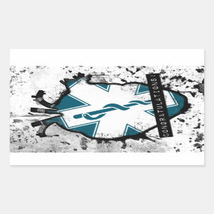 Adesivo Retangular parabéns médico de emergência